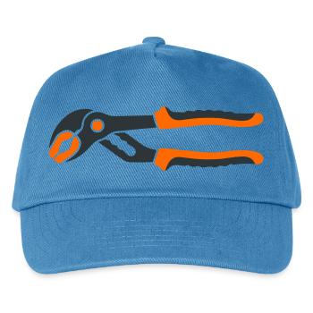 Rohrzange Werkzeug Grafik - Kinder Basecap - Pfauenblau - Vorne