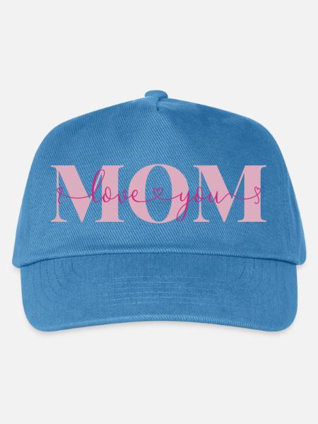 Love you Mom Liebeserklärung Mutter Liebe Mama - Kinder Basecap - Pfauenblau