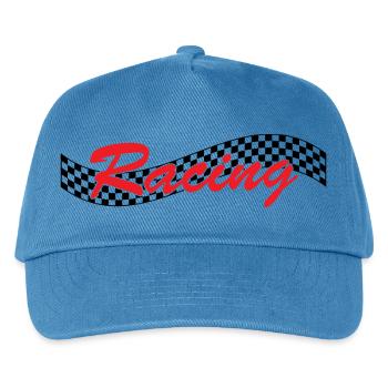 Racing Checked Flag - Car Auto Bike Race - Kids’ Baseball Cap - peacock-blue - Front