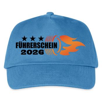 Führerschein bestanden 2026 - Fahrerlaubnis - Kinder Basecap - Pfauenblau - Vorne