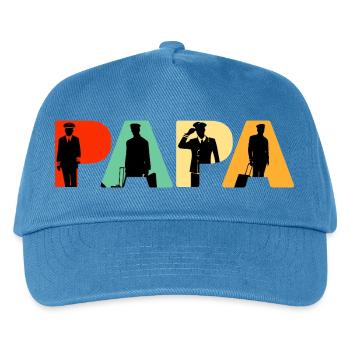Pilot Papa Aviation Airplane Silhouette - Kids’ Baseball Cap - peacock-blue - Front