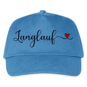 Langlauf Herz - Kinder Basecap - Pfauenblau - Vorne