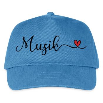 Musik Herz - Kinder Basecap - Pfauenblau - Vorne