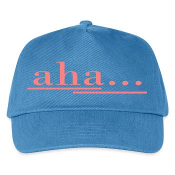 aha... so geht es! Spruch, Spaß, frisches Design - Kinder Basecap - Pfauenblau - Vorne