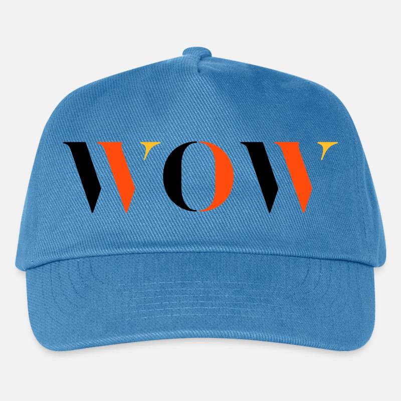 WOW dreifarbig - Kinder Basecap - Pfauenblau