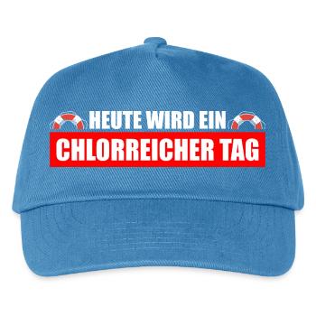 Chlorreicher Tag Bademeister Schwimmmeister - Kinder Basecap - Pfauenblau - Vorne