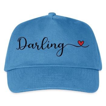 Darling Herz Typographie - Kinder Basecap - Pfauenblau - Vorne