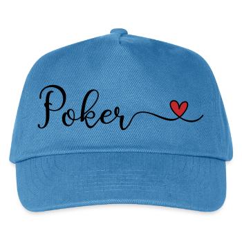 Poker Herz - Kinder Basecap - Pfauenblau - Vorne