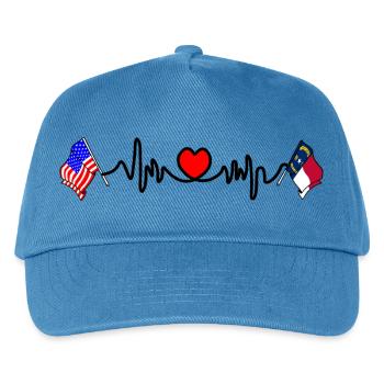 Cardio heart with USA flag and North Carolina flag - Kids’ Baseball Cap - peacock-blue - Front