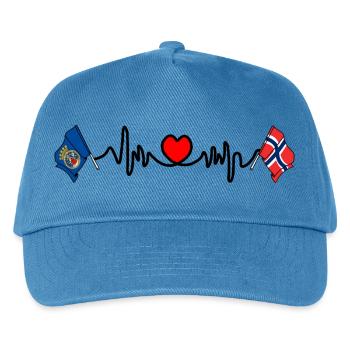 Heart rate cardio of Oslo with flag of Norway - Kids’ Baseball Cap - peacock-blue - Front