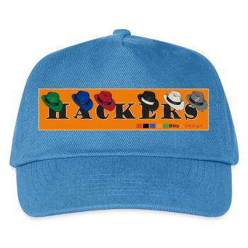 Hackers Logo Retro Design - Kinder Basecap - Pfauenblau - Vorne