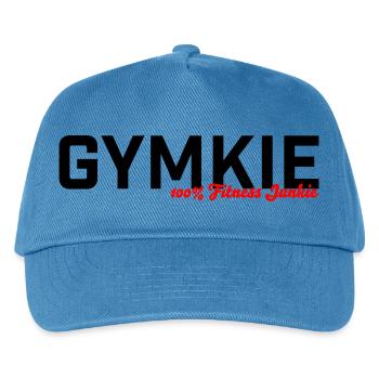 Gymkie Fitness Junkie Gym Sport Shirt - Kinder Basecap - Pfauenblau - Vorne
