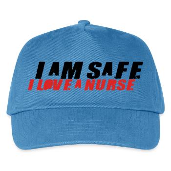 I am safe – I love a nurse. - Kinder Basecap - Pfauenblau - Vorne