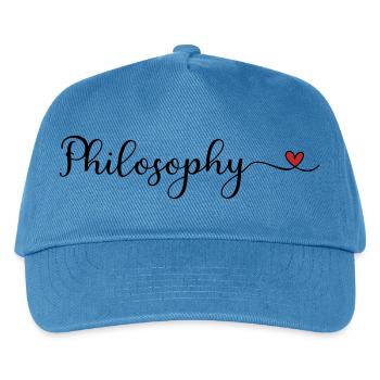 Niedliche Philosophie Typografie mit Herz - Kinder Basecap - Pfauenblau - Vorne