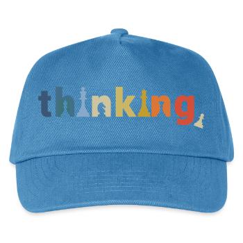 Lustiges Schach Denken Schachspieler Strategie - Kinder Basecap - Pfauenblau - Vorne