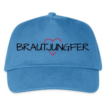 Brautjungfer Herz Junggesellinenabschied - Kinder Basecap - Pfauenblau - Vorne