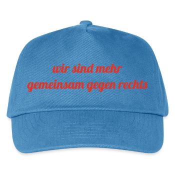 Wir sind mehr - gemeinsam gegen Rechts - Kinder Basecap - Pfauenblau - Vorne
