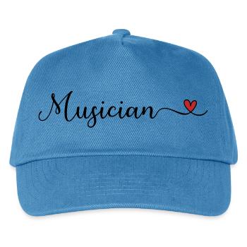 Musikerherz-Typografie - Kinder Basecap - Pfauenblau - Vorne