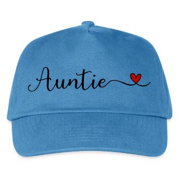 Tante Typografie mit Herz handgeschriebene Schriftart De - Kinder Basecap - Pfauenblau - Vorne