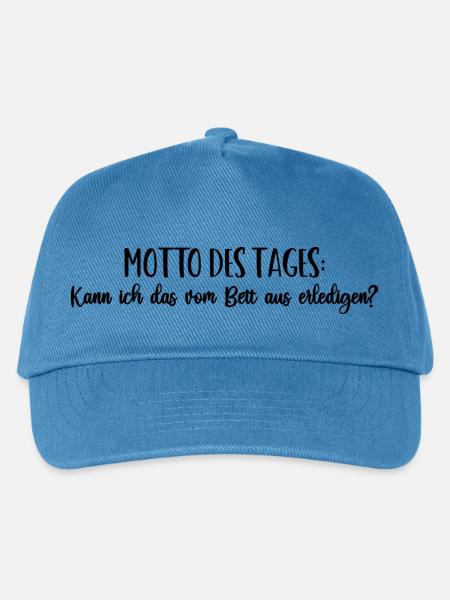 Motto "Kann ich das vom Bett aus erledigen?" - Kinder Basecap - Pfauenblau