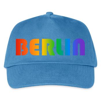 Berliner Regenbogen Text - Kinder Basecap - Pfauenblau - Vorne