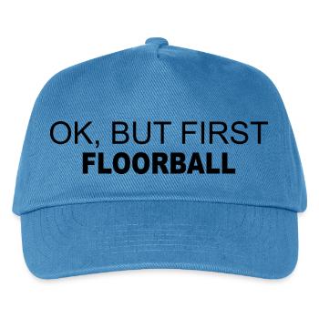 Floorball Ballsport Innebandy Unihockey - Kinder Basecap - Pfauenblau - Vorne
