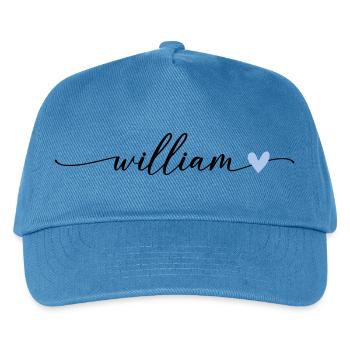 William Name Calligraphy Font - Kids’ Baseball Cap - peacock-blue - Front
