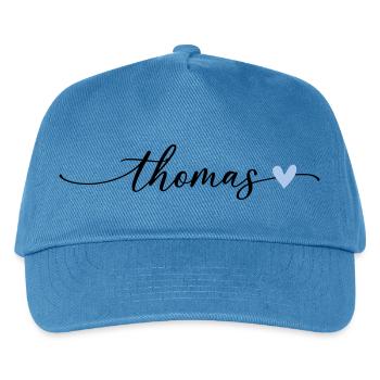 Thomas Name Calligraphy Font - Kids’ Baseball Cap - peacock-blue - Front