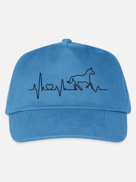 Pferd Herzschlag Reiter Reiterin Reitsport reiten - Kinder Basecap - Pfauenblau