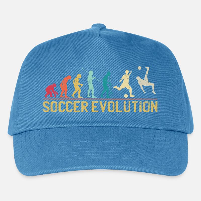 Soccer Evolution Progression Design - Kinder Basecap - Pfauenblau