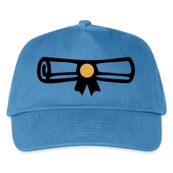 Abschluss Zeugnis Rolle Icon - Kinder Basecap - Pfauenblau - Vorne