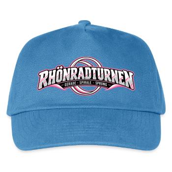 Rhönradturnen Neon Logo - Kinder Basecap - Pfauenblau - Vorne