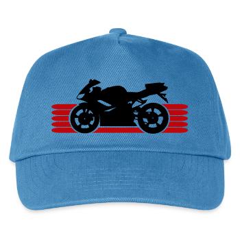 Motorrad fahren Motorradfahrer Motorradfahrerin - Kinder Basecap - Pfauenblau - Vorne