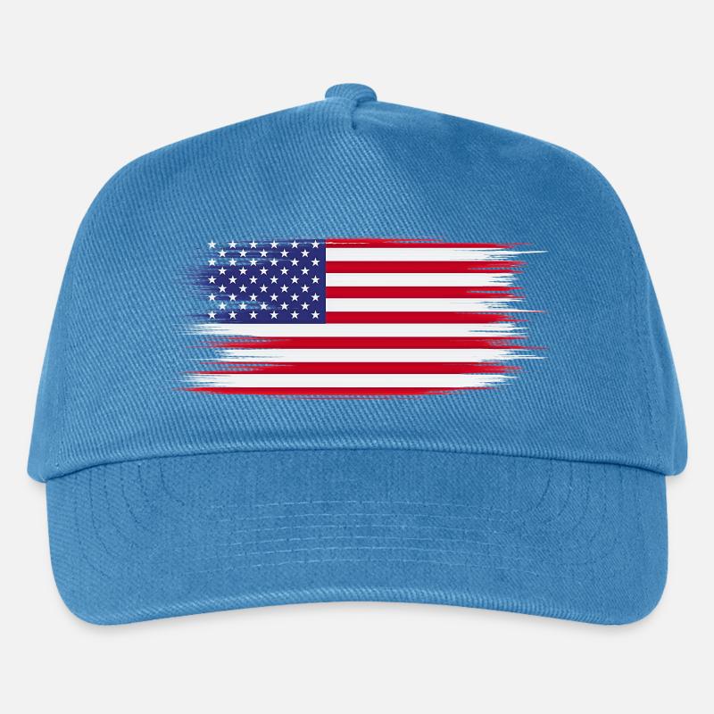 Drapeau Américain Brush - Casquette de baseball Enfant - bleu paon