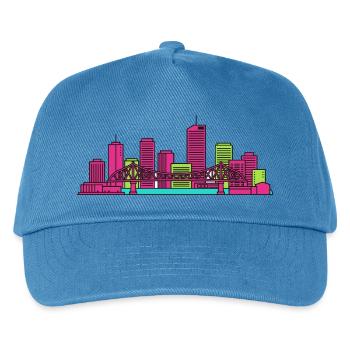 Brisbane City Skyline Story Bridge Moderne Kunst - Kinder Basecap - Pfauenblau - Vorne