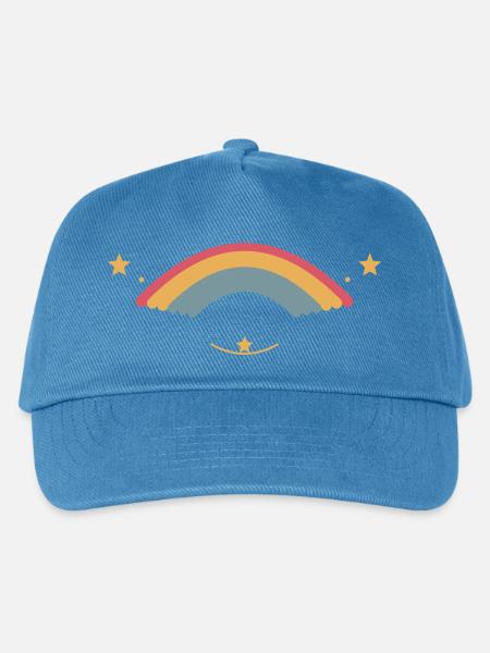 Pastellregenbogen mit Sternen - Kinder Basecap - Pfauenblau