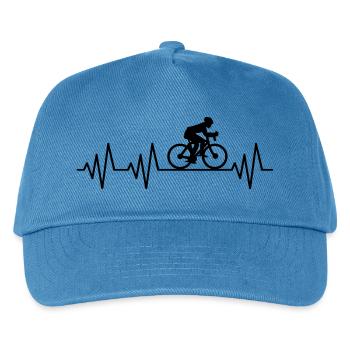 Herzschlag Fahrrad Fahrradfahrer Fahrradfahren - Kinder Basecap - Pfauenblau - Vorne