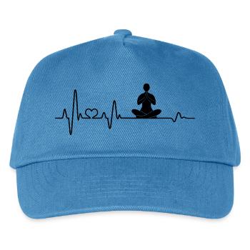 Yoga Meditation meditieren Namaste Yogi Pulsschlag - Kinder Basecap - Pfauenblau - Vorne