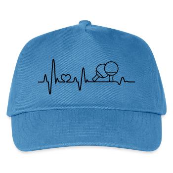 Tischtennis Herzschlag Tischtennisschläger - Kinder Basecap - Pfauenblau - Vorne