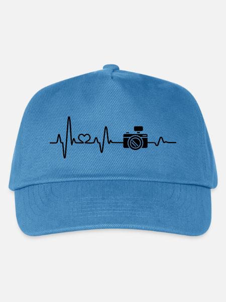 Fotograf fotografieren Herzschlag Fotografie Liebe - Kinder Basecap - Pfauenblau