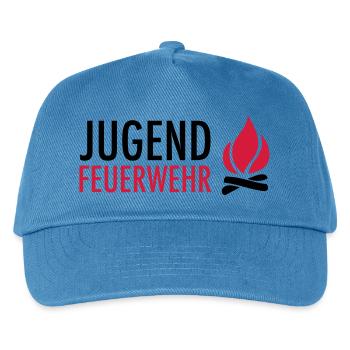 Jugend Feuerwehr mit Flamme - Kinder Basecap - Pfauenblau - Vorne
