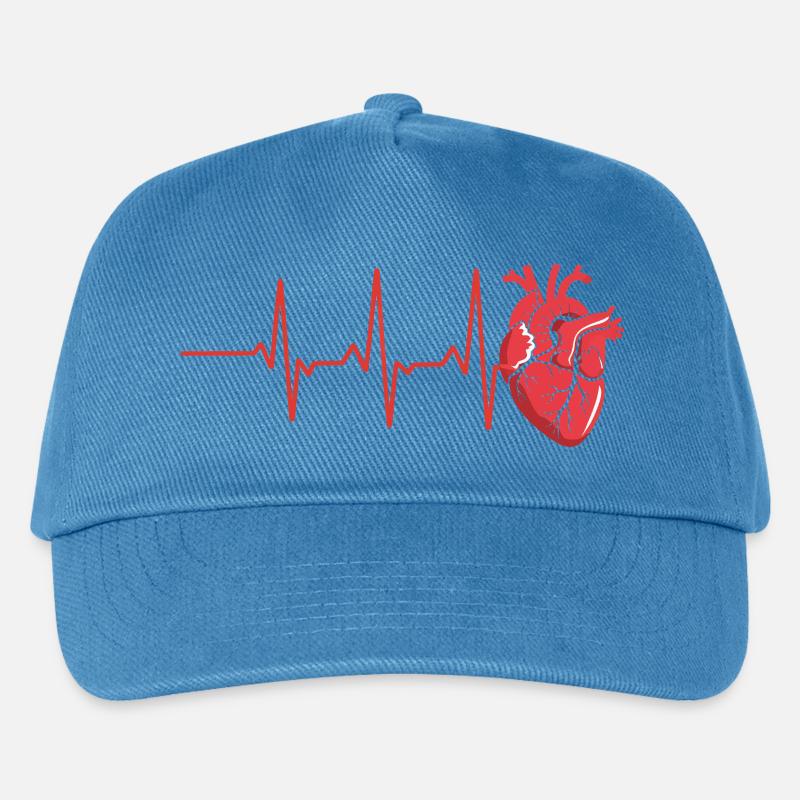 Lebenswille Herzschlag Design - Kinder Basecap - Pfauenblau