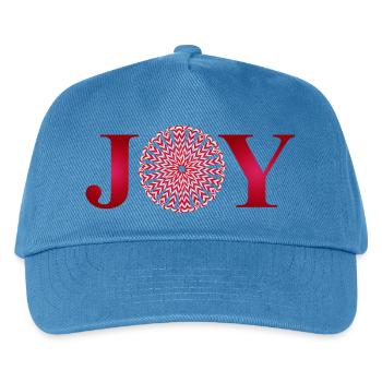 JOY – Weihnachtliche Typografie mit Zuckerstangen - Kinder Basecap - Pfauenblau - Vorne