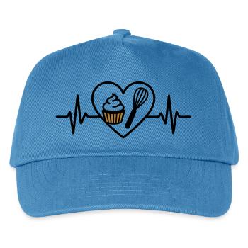 Patisserie Herz Schneebesen Dessert Süß - Kinder Basecap - Pfauenblau - Vorne