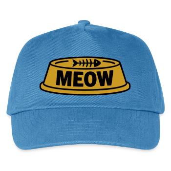 Katzen Futternapf Meow Icon - Kinder Basecap - Pfauenblau - Vorne