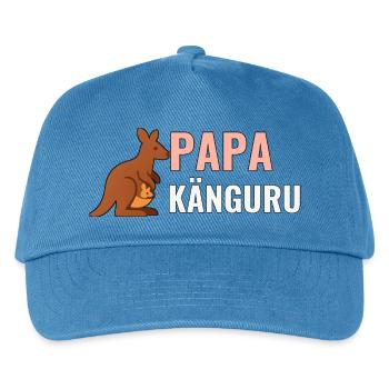 Papa Känguru – Geschenkshirt für neue Väter - Kinder Basecap - Pfauenblau - Vorne