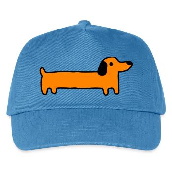 Dackel Hund Geschenk - Kinder Basecap - Pfauenblau - Vorne