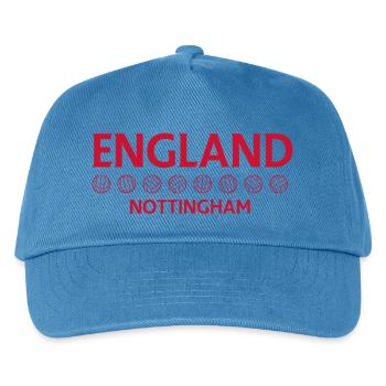 Nottingham England Fußballemblem - Kinder Basecap - Pfauenblau - Vorne