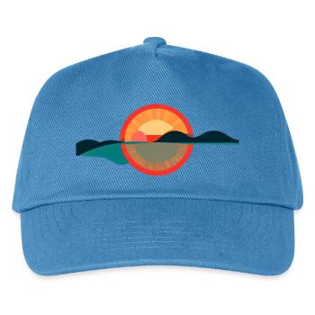 Sunrise Horizon – Minimal Horizon Design - Kids’ Baseball Cap - peacock-blue - Front