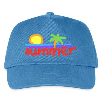 Sommer - Kinder Basecap - Pfauenblau - Vorne